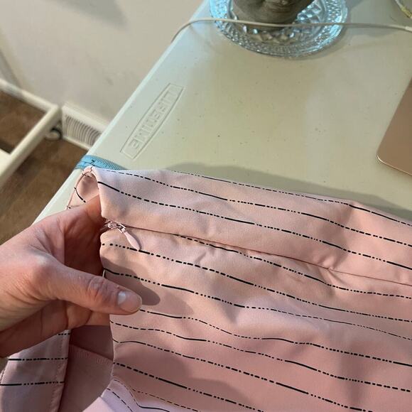 I AM GIA Pink Pinstripe Dominique High Rise Cropped Pants Size Small - Picture 10 of 16